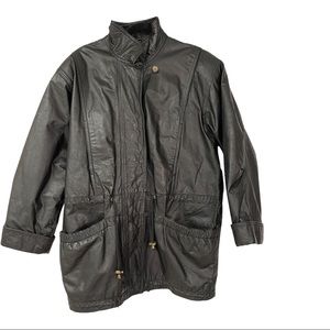 G4000 Vintage Leather Jacket coat black Golf